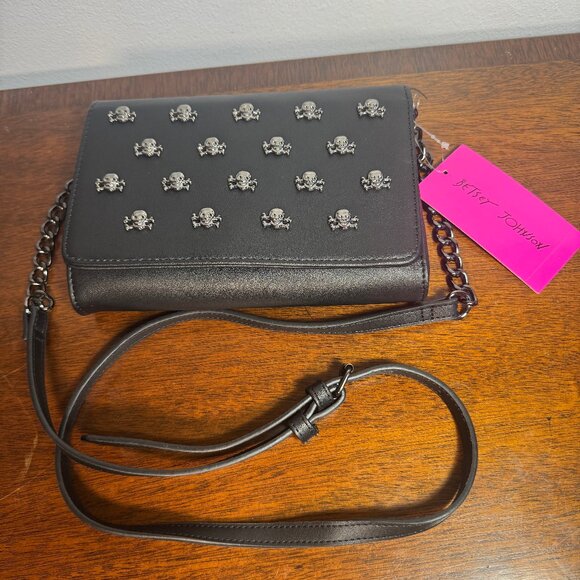 Betsey Johnson Black Crossbody Shoulder Bag XOSYBIL - Picture 1 of 7